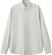 MANGO Regular Fit Stripe Button-Up Shirt