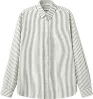 MANGO Regular Fit Stripe Button-Up Shirt