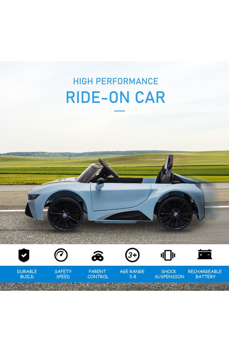 Aosom 6V Licensed BMW I8 Coupe Ride-On Car with Remote Control, Music, Alternate, color, Blue