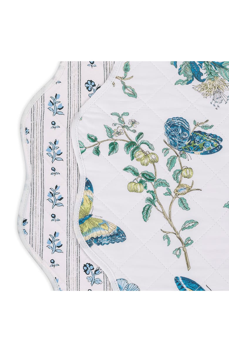 Matouk Set of 4 Reversible Quilted Placemats, Alternate, color, Baudin Blue/ Cabanon Blue