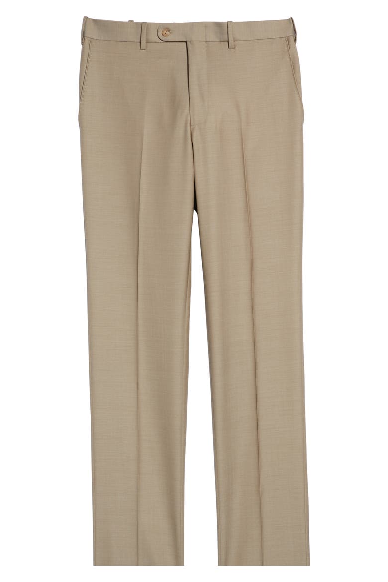Torino Classic Fit Flat Front Solid Dress Pants, Alternate, color, TAN NANTUCKET