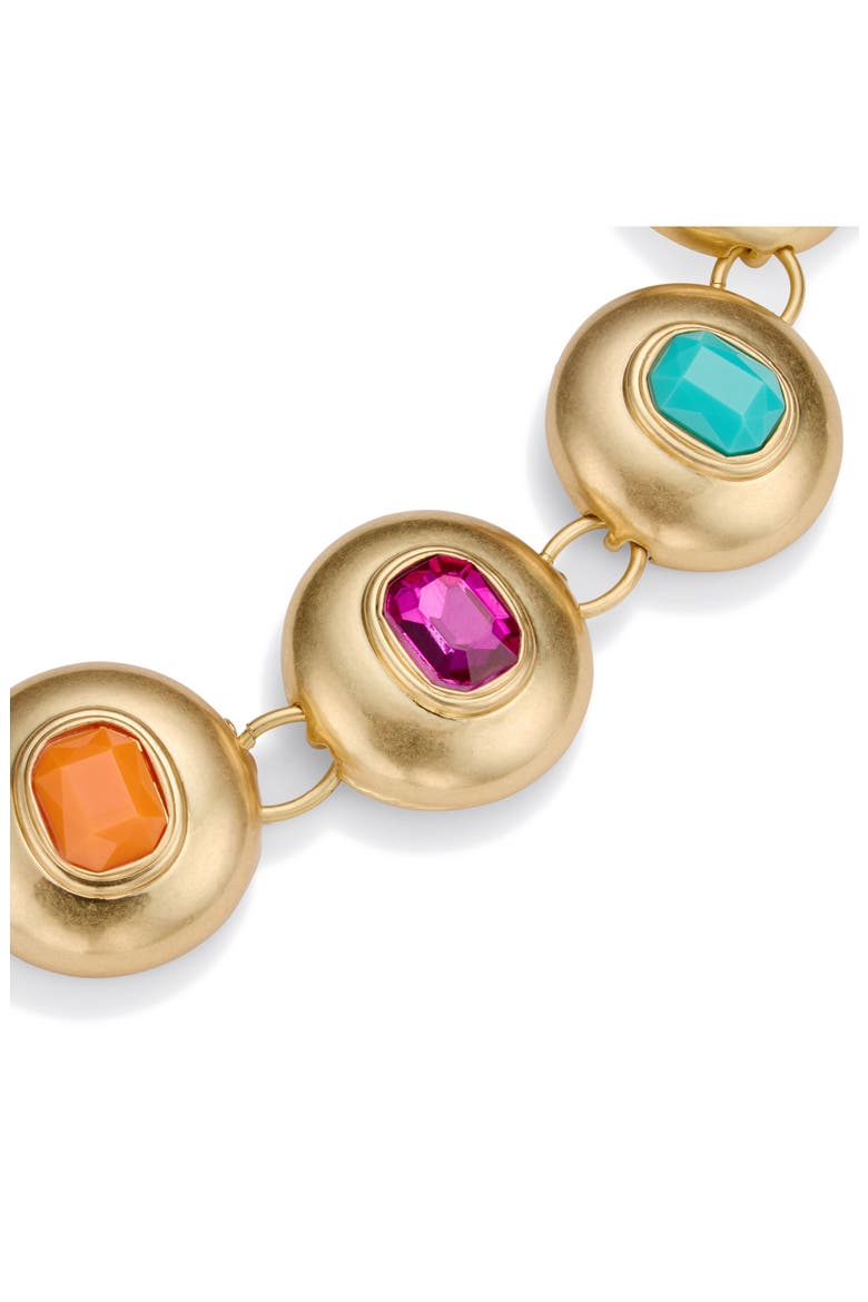 Crystal Button Flex Bracelet, Alternate, color, GOLD/ MULTI
