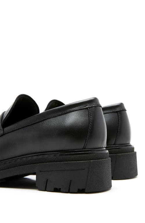 La Canadienne Doe Waterproof Platform Penny Loafer In Black