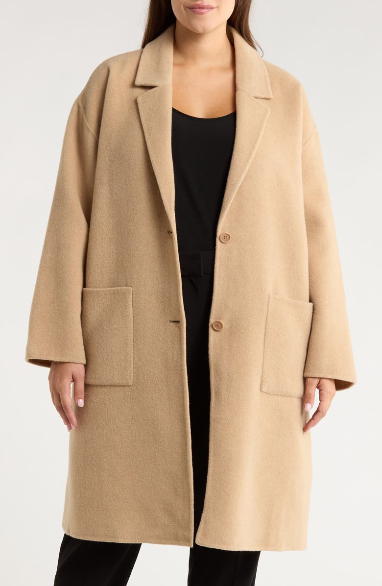 Eileen Fisher Notch Collar Wool Coat, Alternate, color,