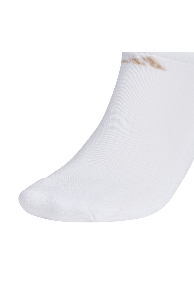 adidas 6-Pack Athletic Cushioned Ankle Socks, Alternate, color, White/ Beige/ Alumina Beige
