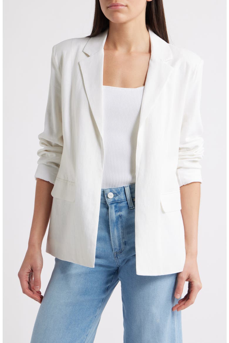Payton Linen Blend Blazer, Main, color, WHITE