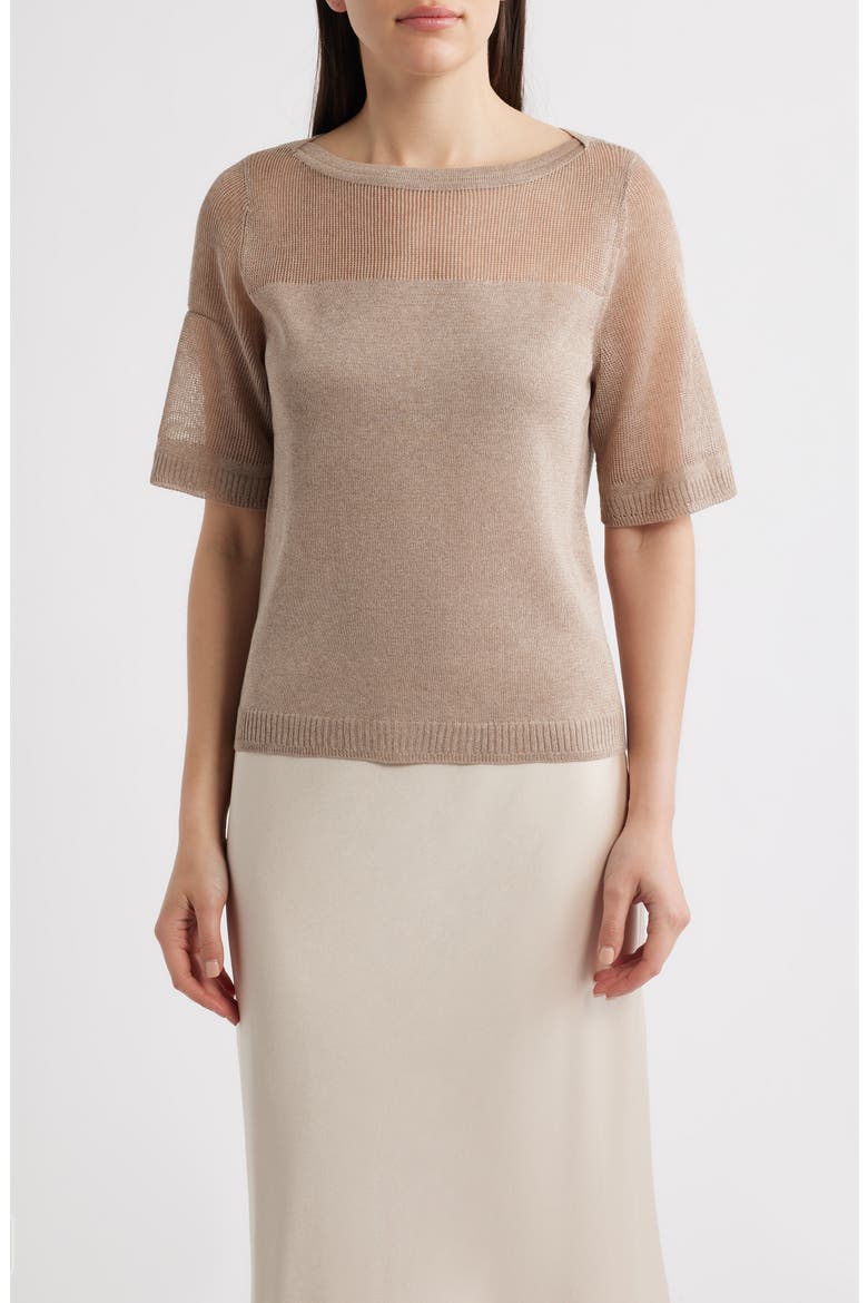 Romi Elbow Sleeve Knit Top, Main, color, NATURAL