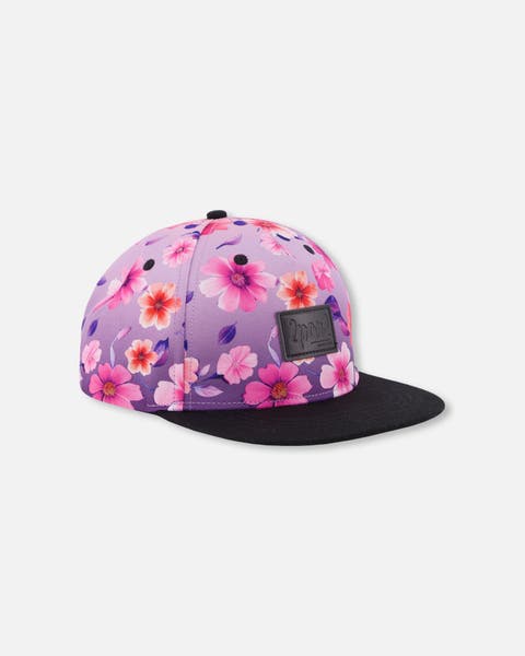 Flat Brim Floral Gradient Print Cap (Baby)
