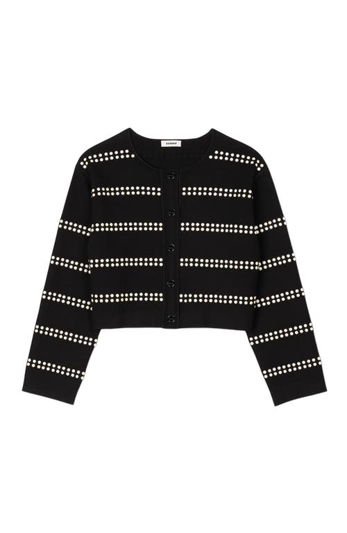 Sandro Embellished Cardigan In Black