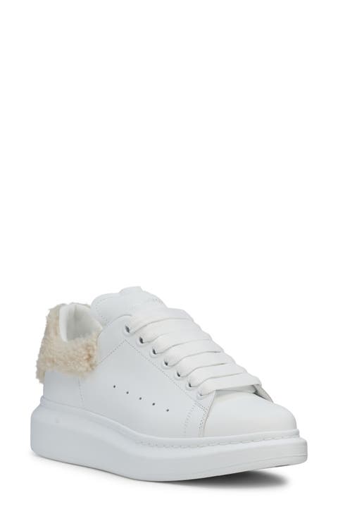 Oversize Genuine Shearling Trim Sneaker (Women)