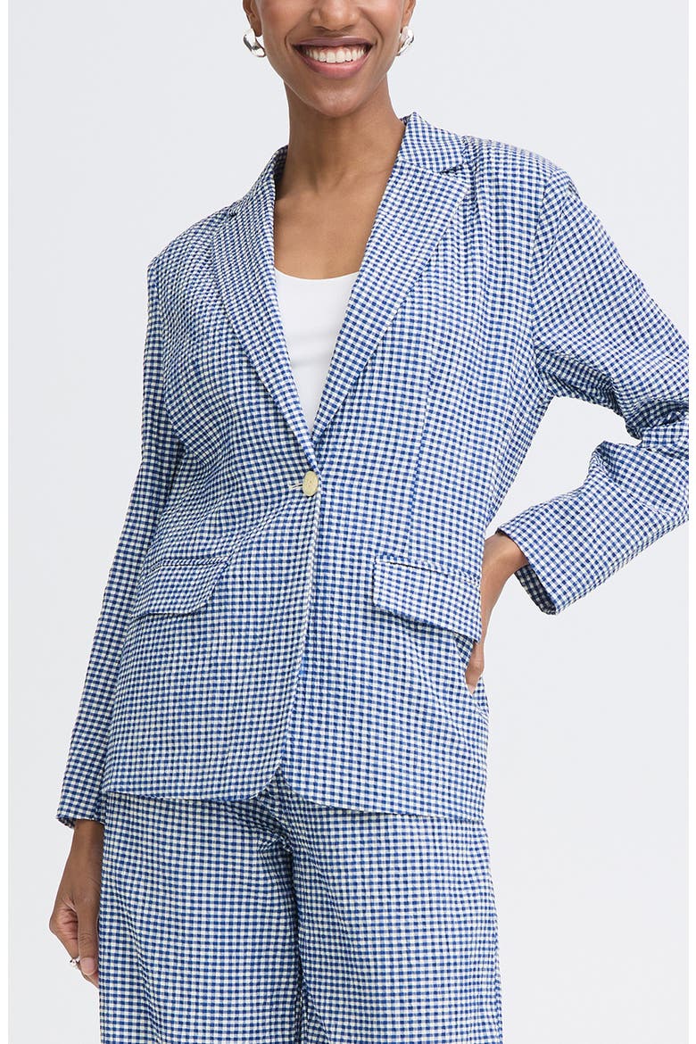 Check Print Blazer, Main, color, SODALITE BLUE/WHITECHECK