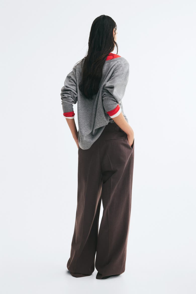 Wide-Leg Dress Pants, Alternate, color, Dark brown
