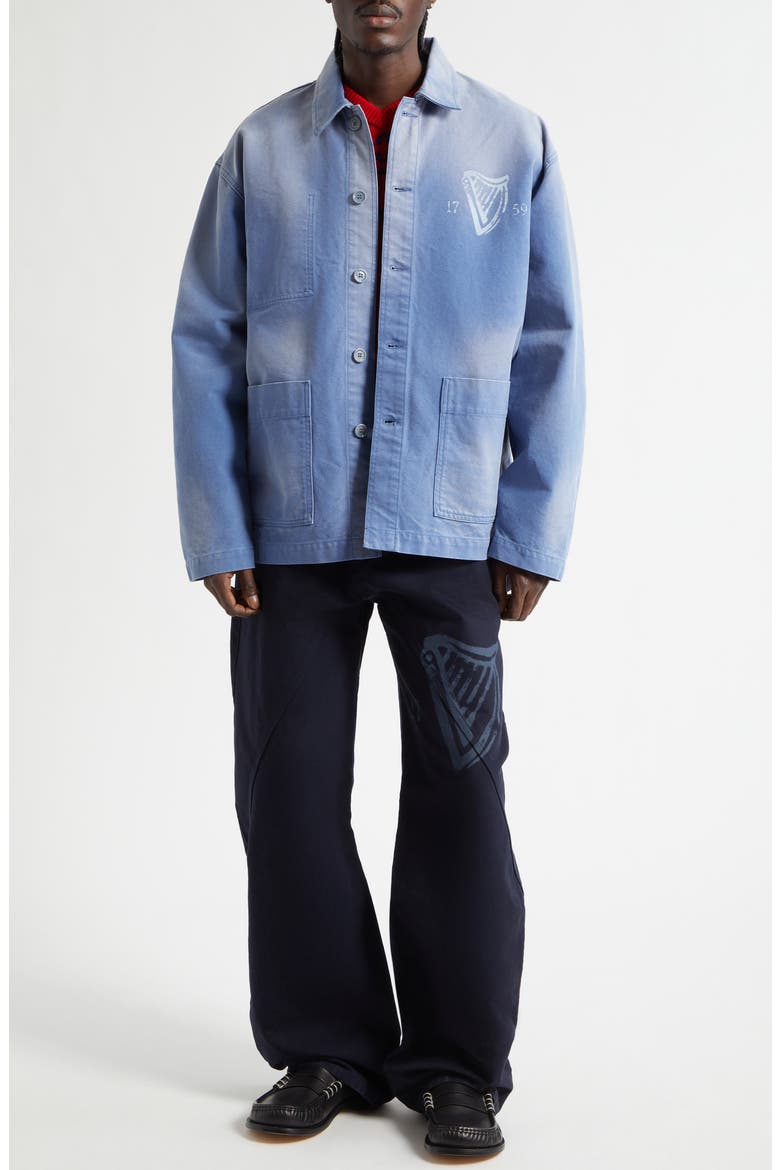 x Guinness Cotton Canvas Chore Jacket, Alternate, color, CORNFLOWER BLUE