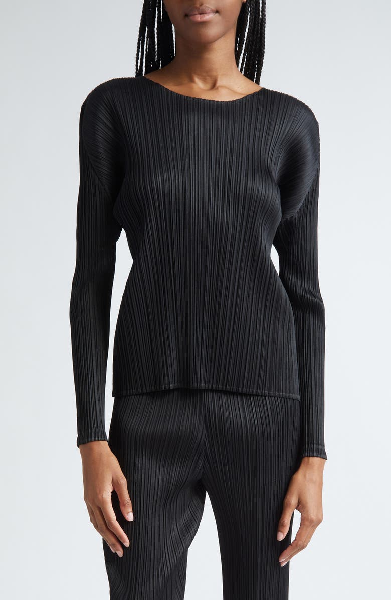 Pleats Please Issey Miyake Monthly Colors November Pleated Long Sleeve Top, Main, color, 