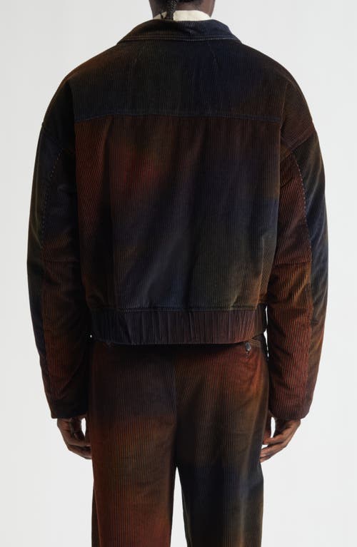 The Elder Statesman Ombre Quilted Corduroy Jacket In Blue