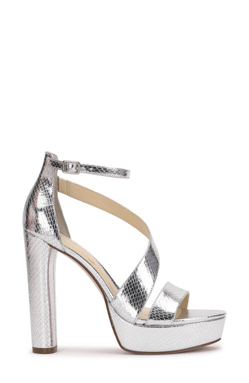 Jessica Simpson Iley Ankle Strap Platform Sandal In Silver