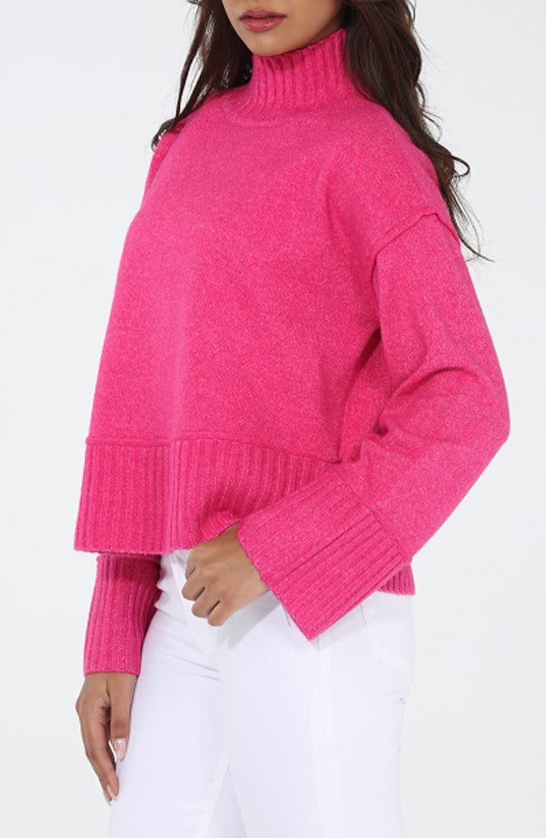 RAIN AND ROSE Turtleneck Sweater, Alternate, color, Fuchsia