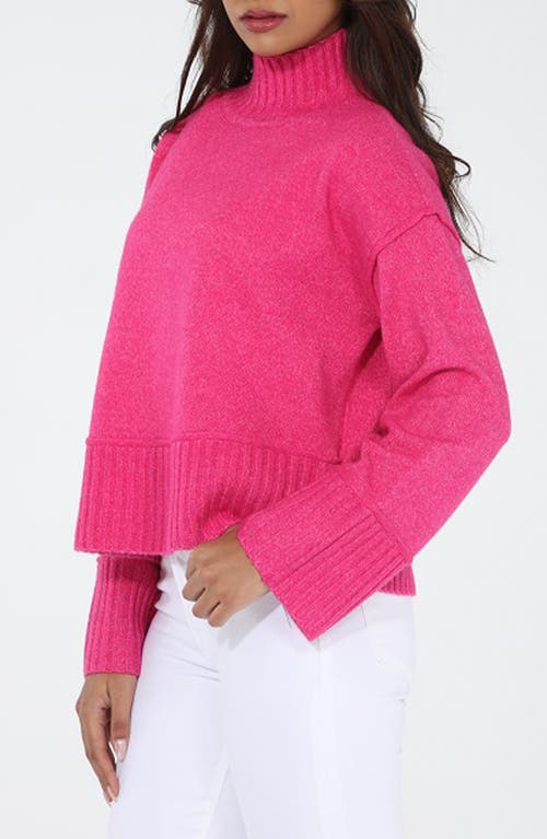 Rain And Rose Turtleneck Sweater In Pink