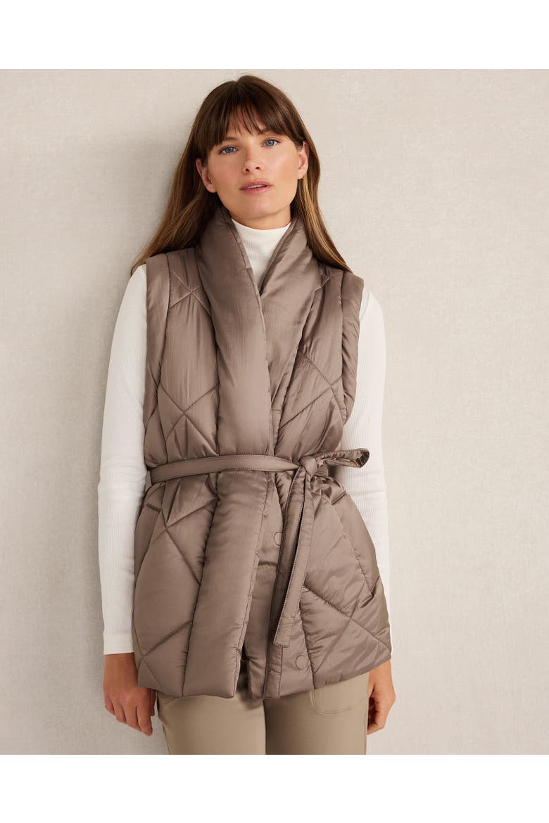 Shiny Quilted Puffer Vest, Alternate, color, Nightengale