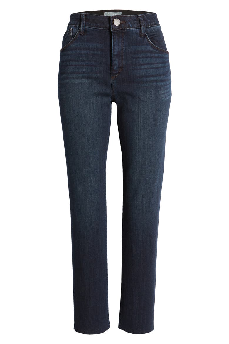 'Ab'Solution Raw Hem Slim Straight Jeans, Alternate, color, INDIGO