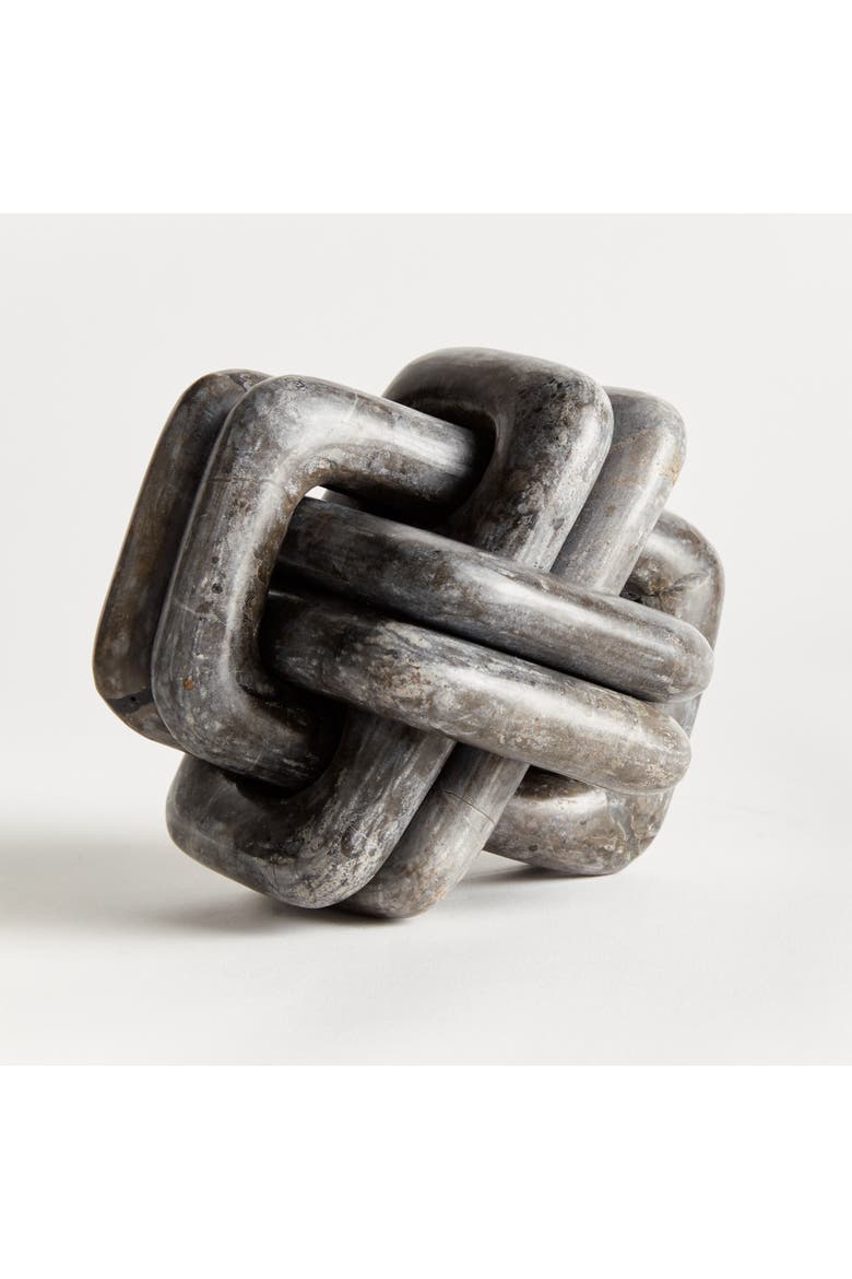 Knot Marble Sculpture - Gray Marble Accent Piece, Alternate, color, Gray