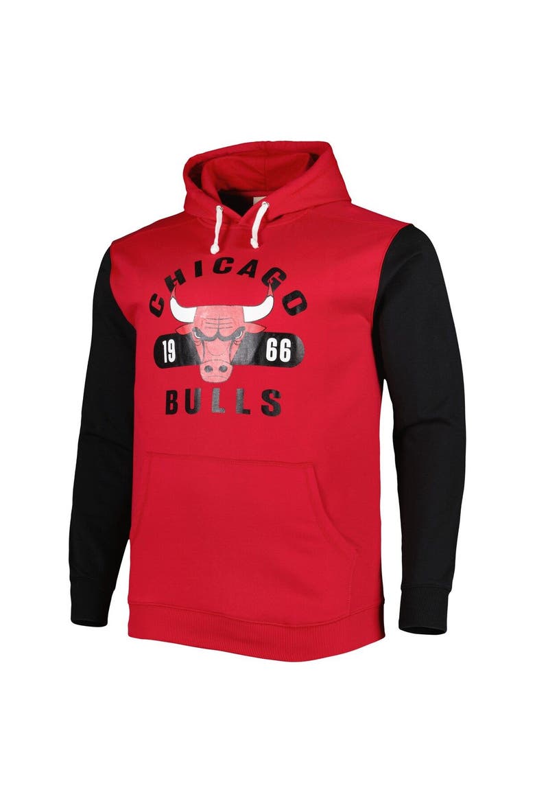 Men's Fanatics Branded Red/Black Chicago Bulls Big & Tall Bold Attack Pullover Hoodie, Alternate, color, Red