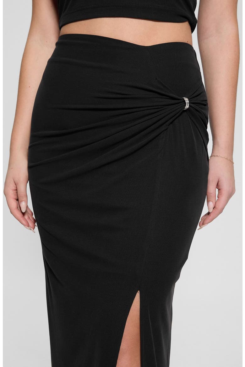 Aimee Embellished Ring Maxi Skirt, Alternate, color, BLACK-BLACK