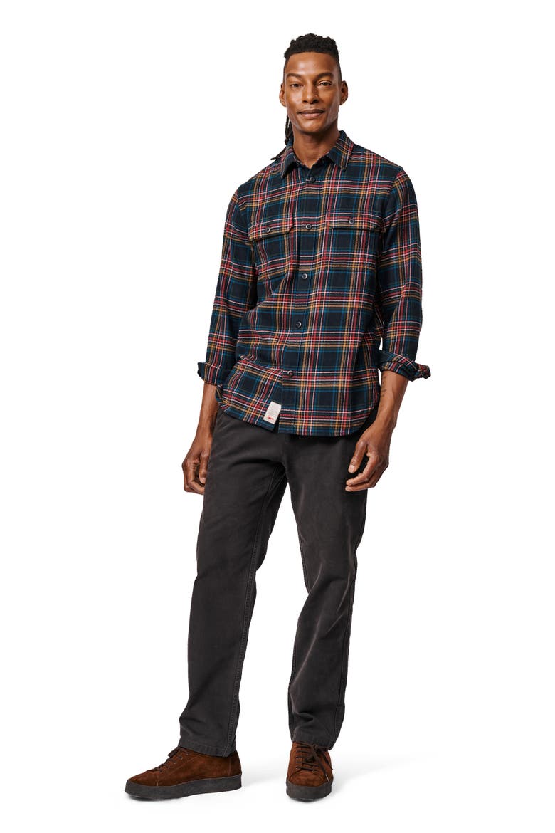 Crowle Button Up Flannel Shirt, Alternate, color, Black Check