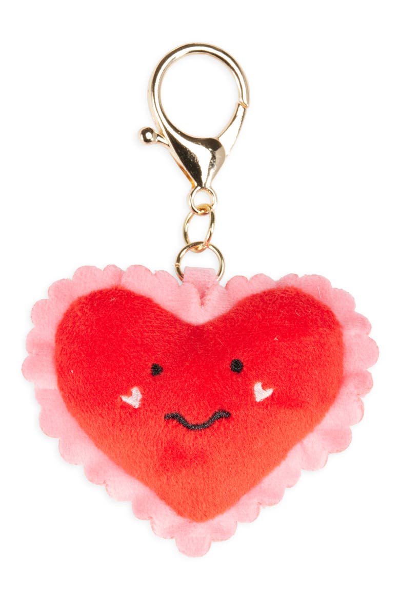 Stuffed Heart Bag Charm, Main, color, RED MULTI- GOLD