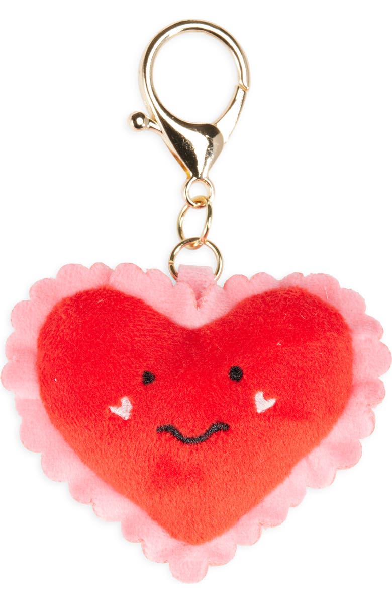 Leith Stuffed Heart Bag Charm, Main, color, Red Multi- Gold