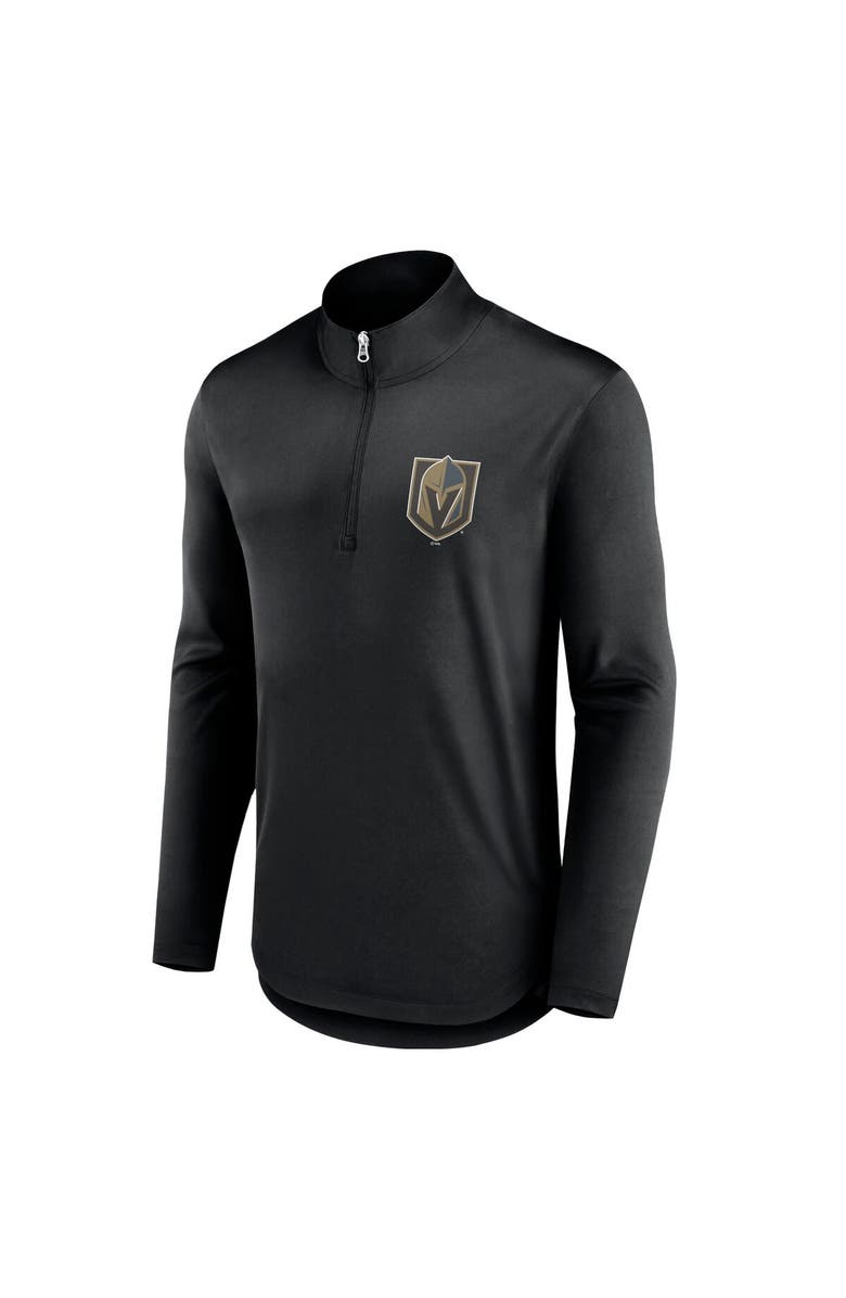 FANATICS Men's Fanatics Branded Black Vegas Golden Knights Mock Neck Quarter-Zip Top, Alternate, color,