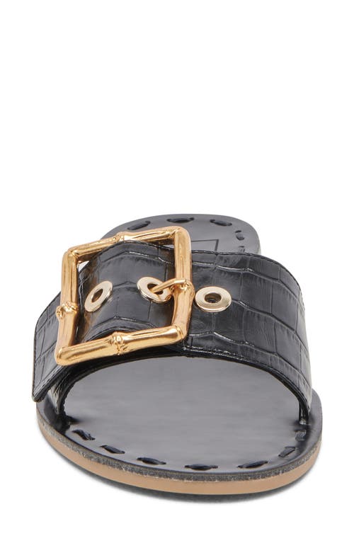 Dolce Vita Dasa Slide Sandal In Noir Leather