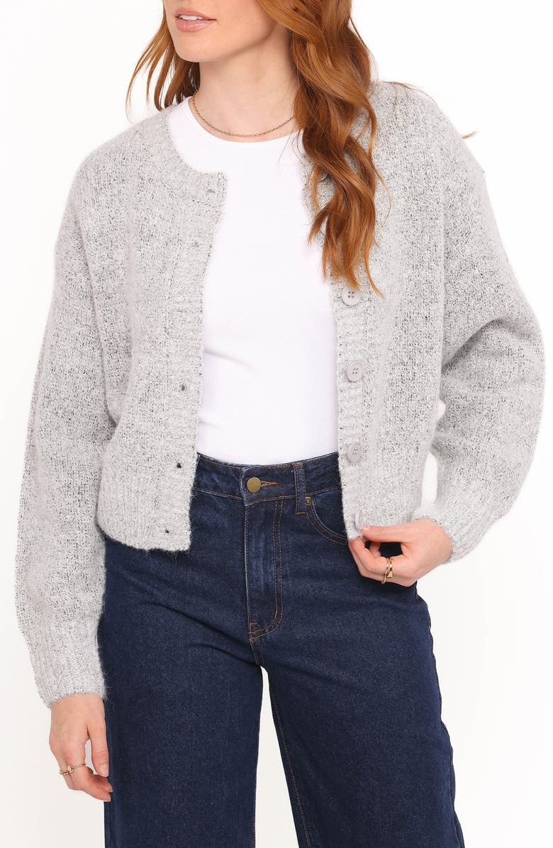 Petal & Pup Lucah Fuzzy Cardigan, Main, color, Grey