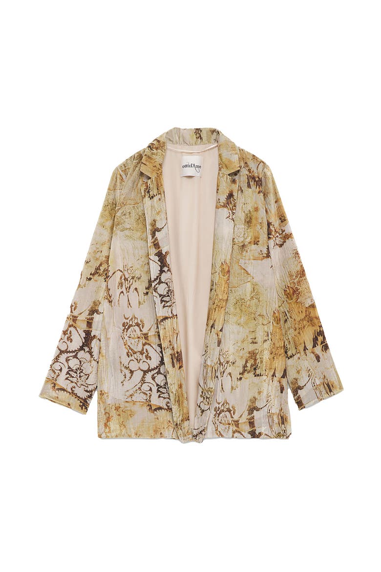 Patterned Blazer, Alternate, color, Beige