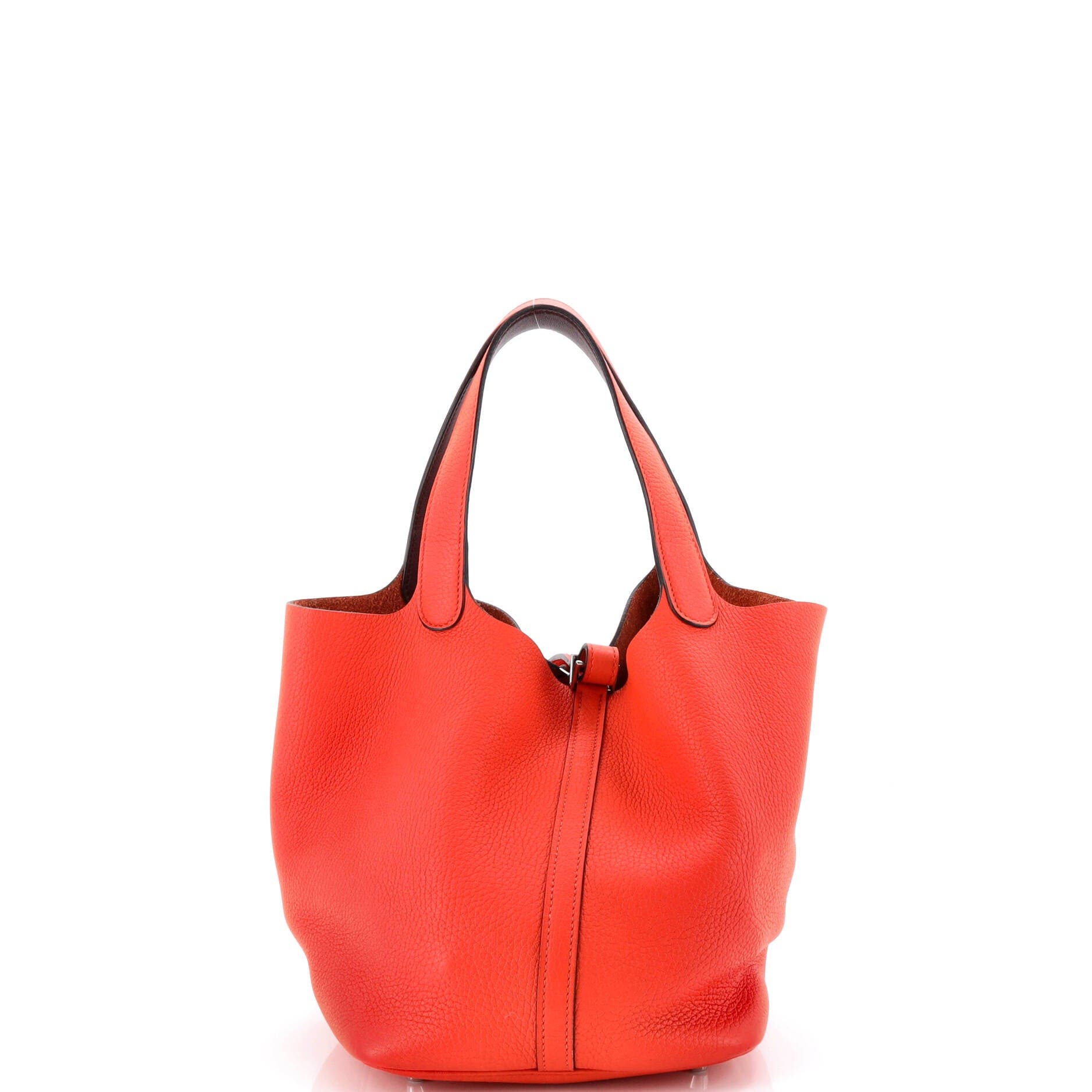 Pre-Owned Hermes Eclat Picotin Lock Bag Clemence MM, Alternate, color, Orange Poppy