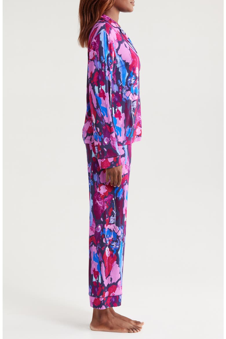 Sofia Print Crop Pajamas, Alternate, color, PAINT BURST MAGENTA