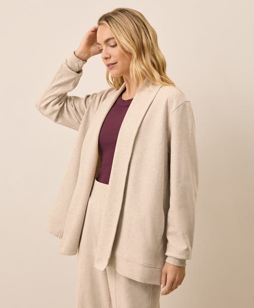 Pact Airplane Short Drape Cardigan In Neutral