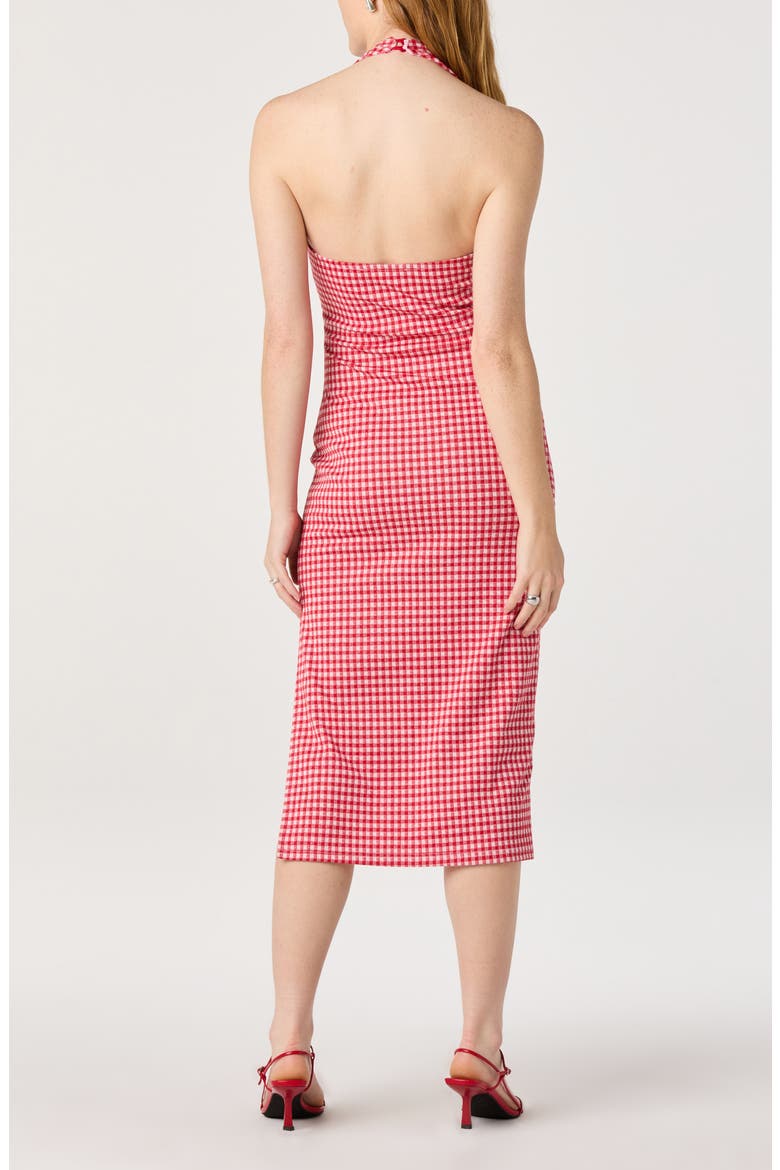 Alice Gingham Halter Neck Midi Dress, Alternate, color, RED GINGHAM