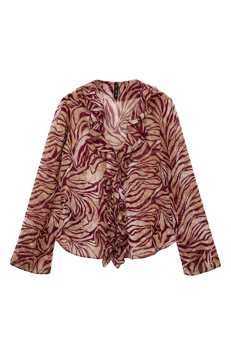 MANGO Ruffles Print Top, Alternate, color, 