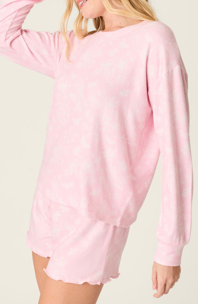PJ Salvage Peachy Mix & Match Long Sleeve Short Pajamas, Alternate, color, Baby Pink