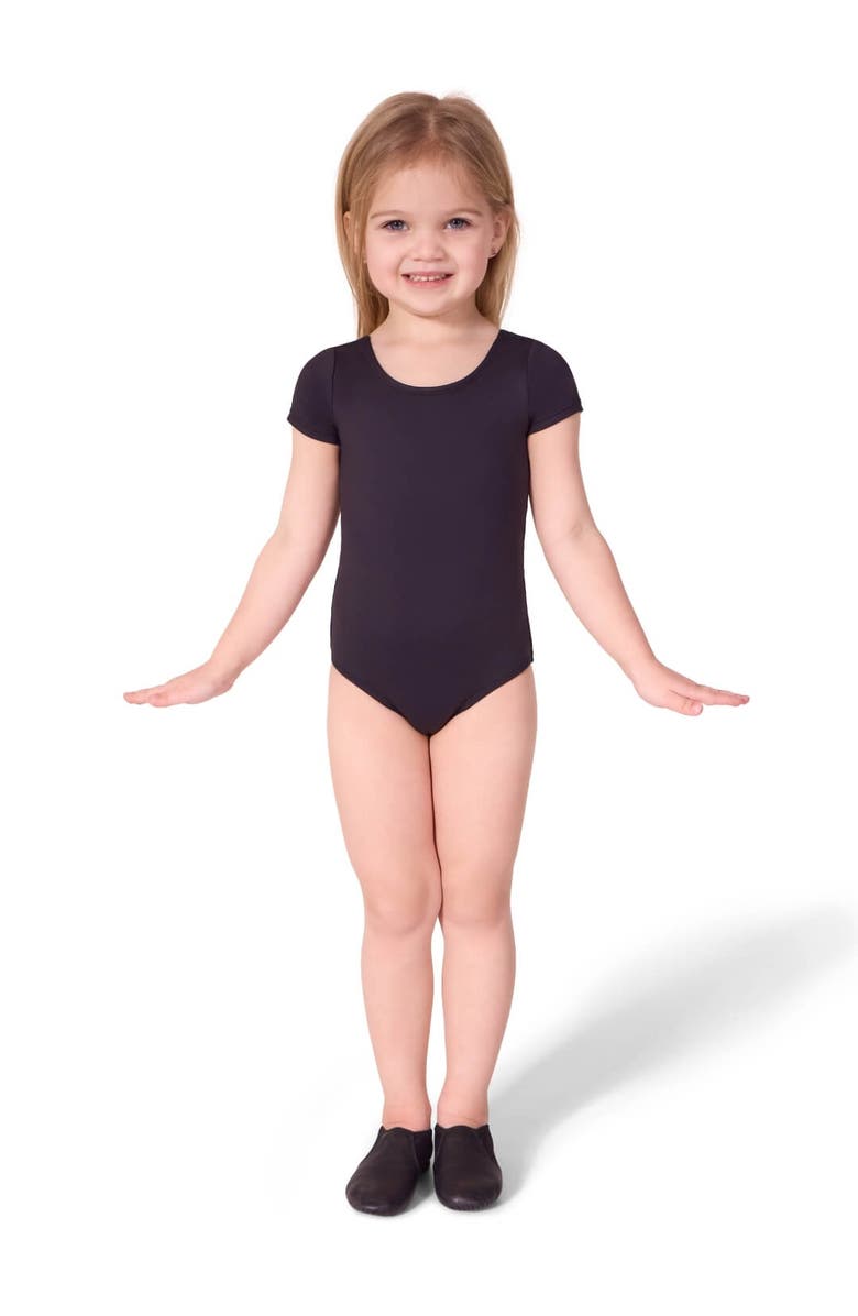 CAPEZIO Future Star Short Sleeve Leotard, Alternate, color, Black