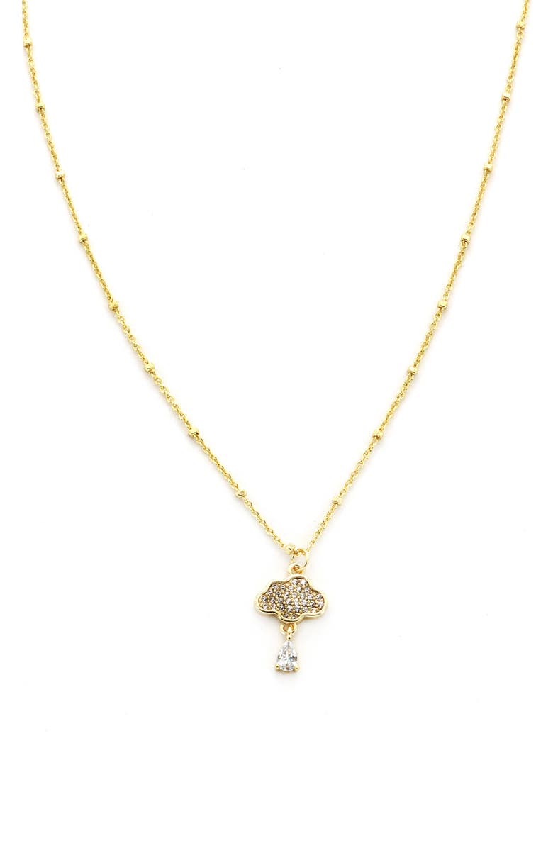 Panacea Pavé Crystal Cloud Pendant Necklace, Main, color, Gold