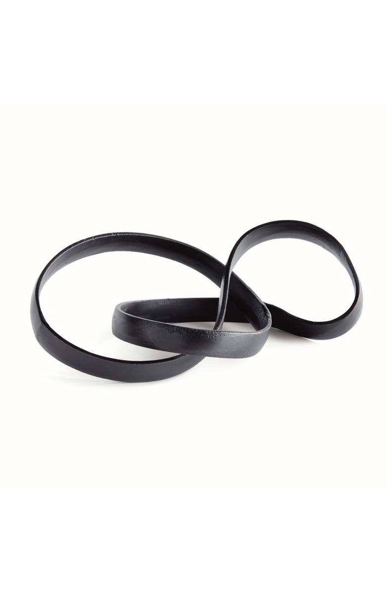 Napa Home & Garden Canute Cast Aluminum Modern Abstract Sculptural Figurine 10" x 16.5", Main, color, Black