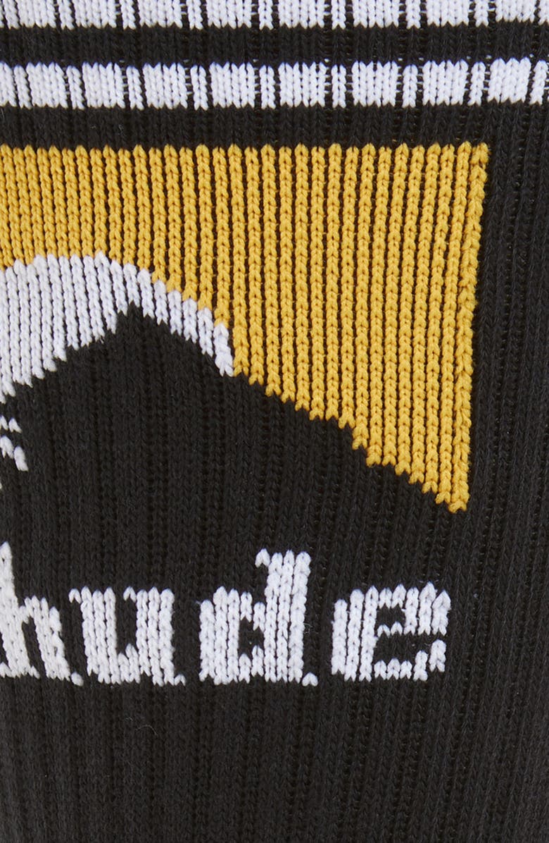 Rhude Stripe Cuff Moonlight Rib Crew Socks, Alternate, color,