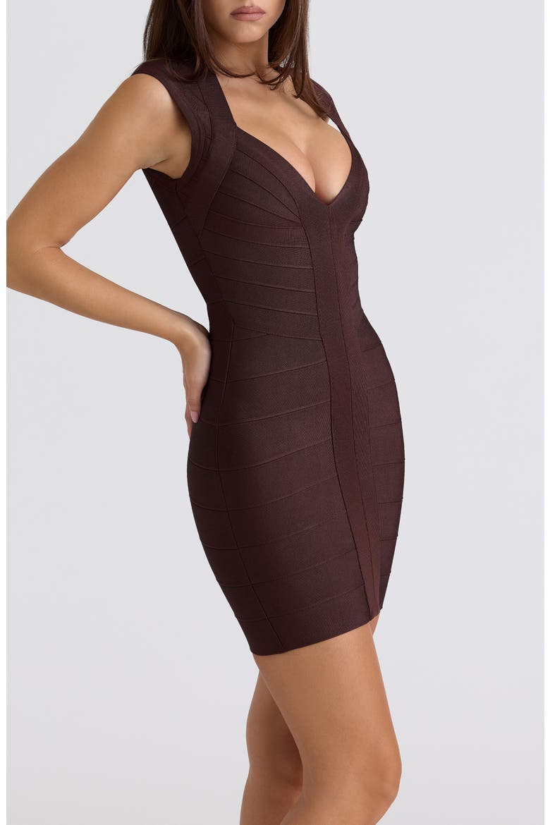 The Icon Bandage Minidress, Alternate, color, CHOCOLATE