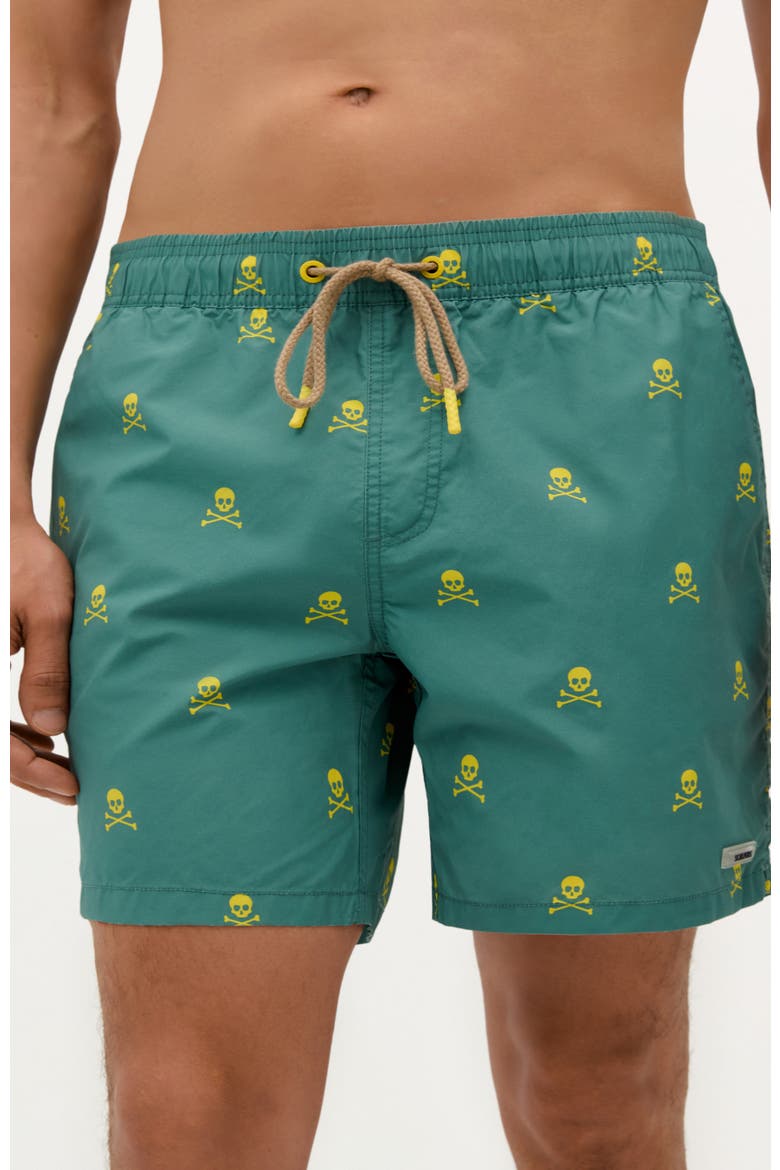 Neon Skull Swimsuit, Main, color, Khaki