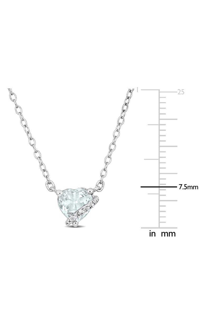 DELMAR Sterling Silver Aquamarine & Diamond Heart Pendant Necklace, Alternate, color, 