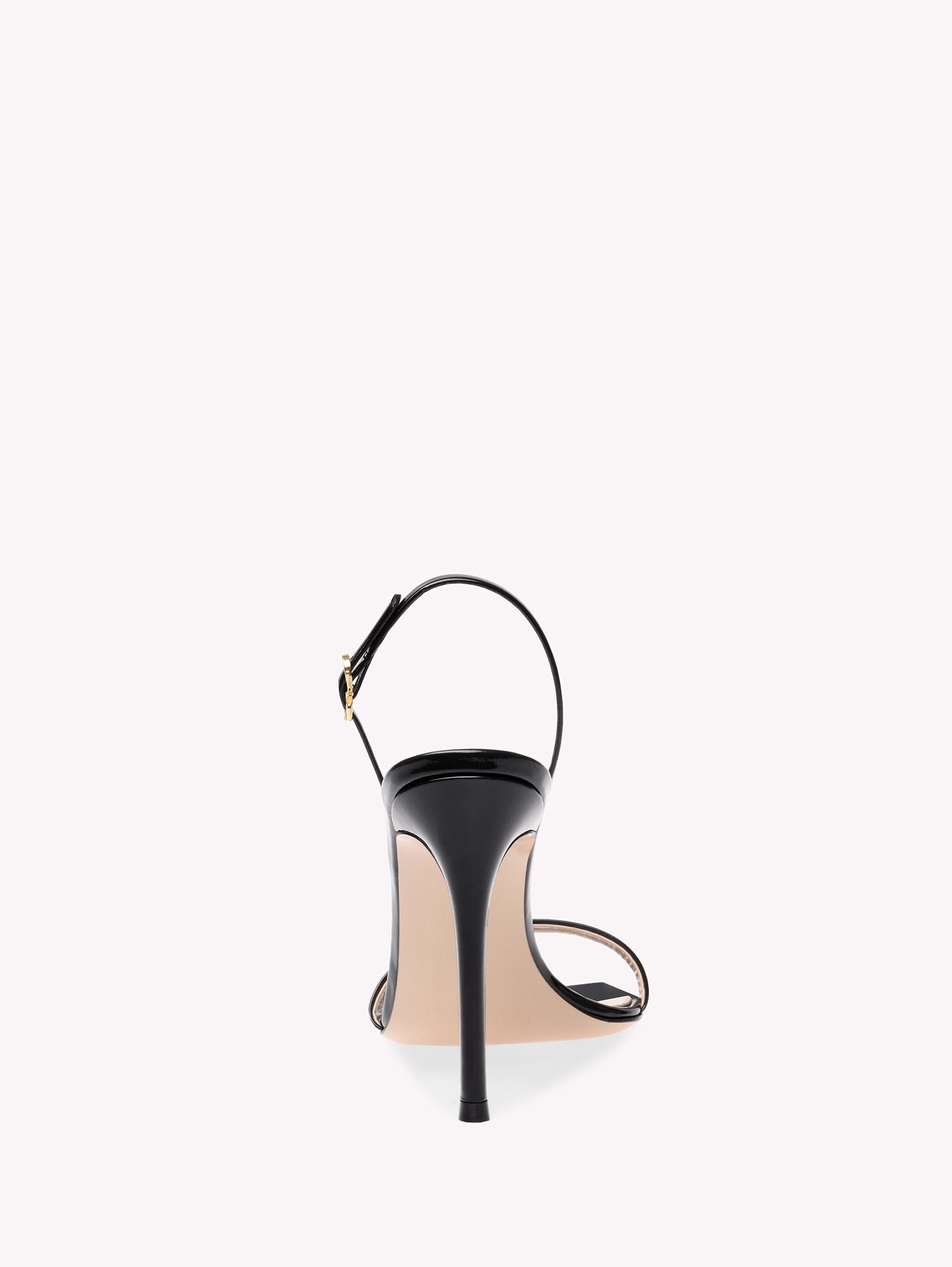 Gianvito Rossi Ribbon Stiletto Sandal, Alternate, color, Black Leather