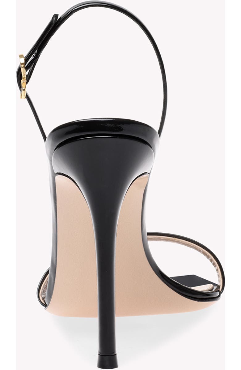 Gianvito Rossi Ribbon Stiletto Sandal, Alternate, color, Black Leather