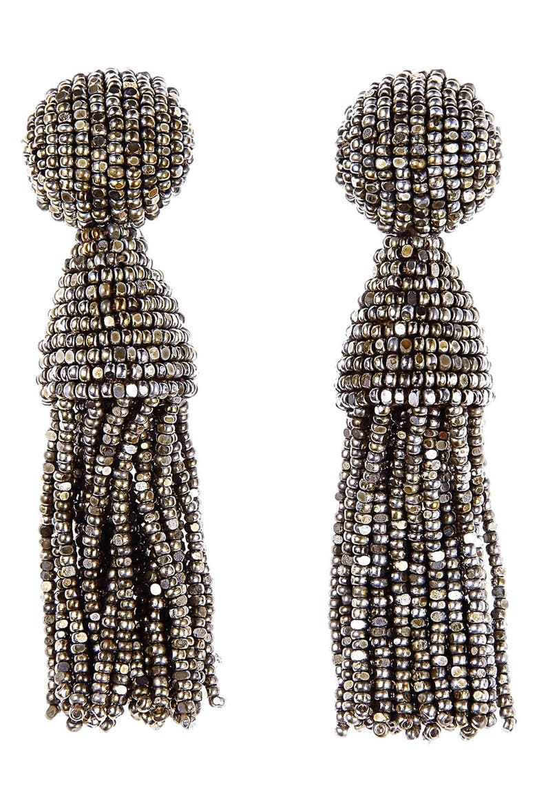 Classic Short Tassel Drop Clip Earrings, Main, color, CHAMPAGNE